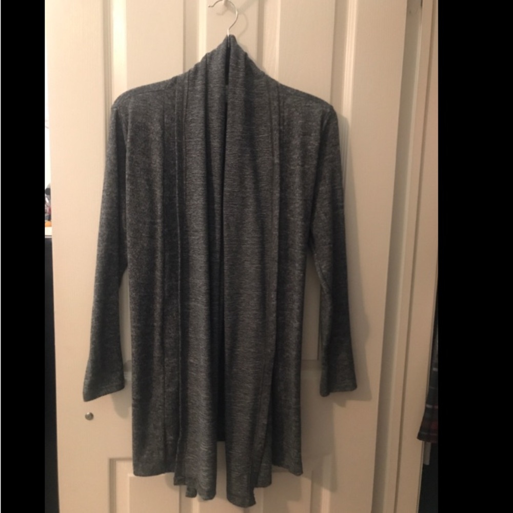 Majora Gray Waterfall Wrap Cardigan with Tie